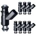 SeyPon Upgraded 4 Holes Flex Fuel Injector Fit For GMC: Sierra/Savana/Yukon, For Chevy: Silverado/Express/Suburban/Tahoe, For Cadi Escalade, V8 4.8L/5.3L/6.0L 2010-2017，OEM # 12613411, 217-3411(7 Pcs)