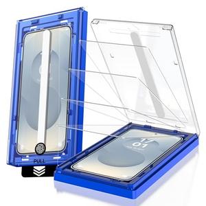 EZ-GLAZ-3 Pack for Samsung Galaxy S25 Plus/ S24 Plus Screen Protector [6.7"], 100% Fingerprint Unlock, 9H Tempered Glass, Scratch Resistant, 100% Bubble-Free, HD Clear, Case Friendly with Installation Box