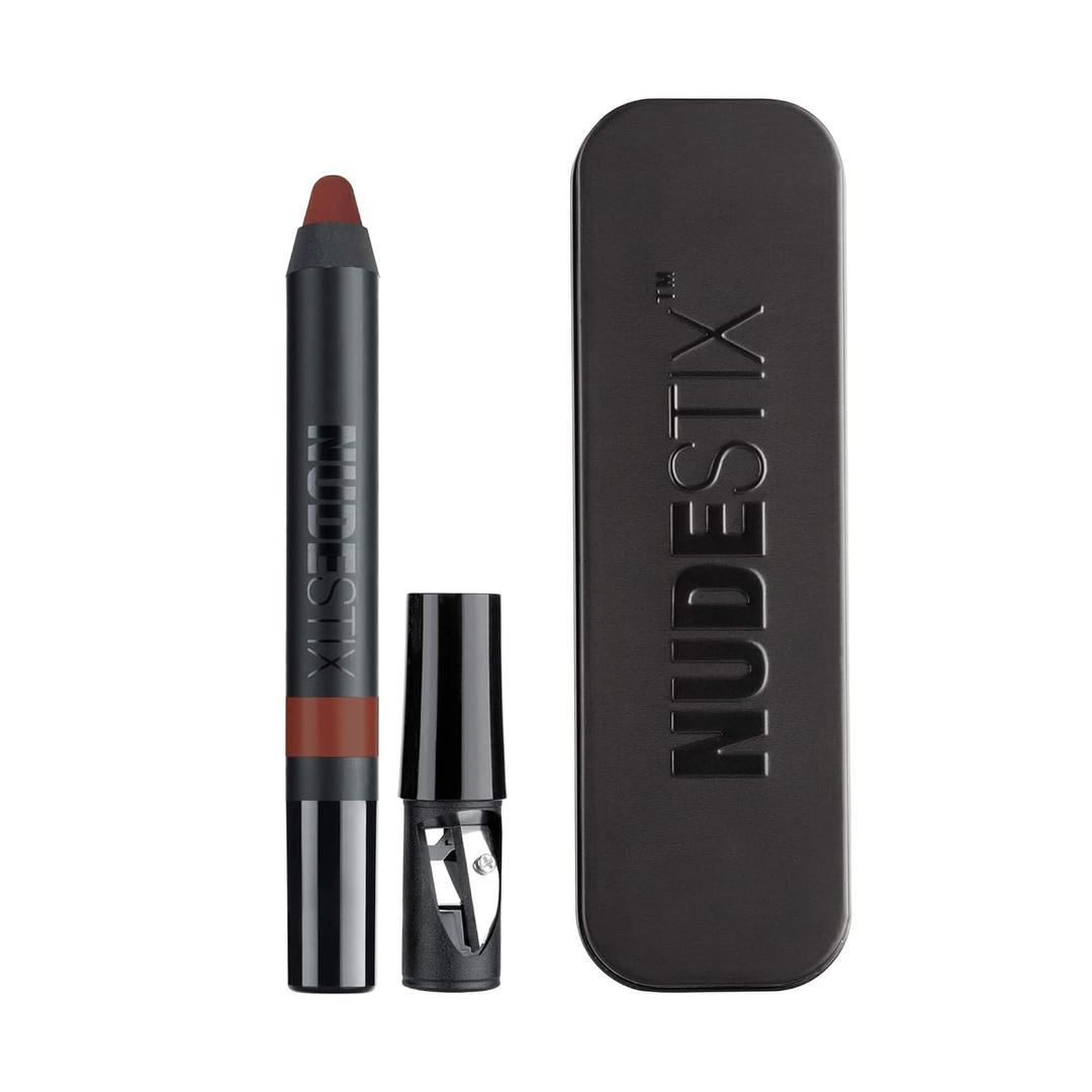 Nudestix Intense Matte Lip + Cheek Pencil – 3in1 LongWear Matte Lipstick, Lip Liner & Blush Stick | Waterproof, Vegan, PreservativeFree | Soft Blurred Finish, Shade: Fringe
