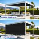6' X 16' 90% Sun Shade Cloth Outdoor Patio Black Pergola Shades Cover Privacy Screen UV Block Porch Screens Canopy for Patio Outside Outdoor