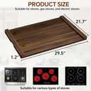 Noodle Board Stove Cover Wood (Ready to Use), Stove Top Covers for Electric Stove, Gas Stove, Wooden Decorative Rustic Kitchen Serving Tray, for Range Stovetop, Cooktop, 30'' * 22'', Brown