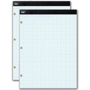 Mr. Pen- Graph Paper, 2 Pack of 55 Sheets, 8.5"x11", 4x4 (4 Squares Per Inch), 3-Hole Punched, Graphing Paper, Grid Paper Pad, Math Graph Paper Pad, Drafting Paper, Computation Pads, Square Paper