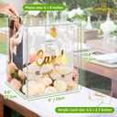 Acrylic Wedding Card Box with Picture Frame, Acrylic Card Box with Slot, Clear Gift for Wedding Reception Anniversary Graduation Birthday Party Baby Shower
