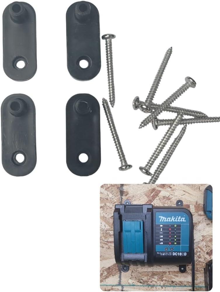 Commander Tool & Garage Organization, Makita Charger Wall Mount for DC18RC, DC18RD, DC18RA, DC18RF, DC18SC, DCB18SD, DC18SF Chargers, Wall Mount Battery Charger Holder (Single, Double, 4-Port Charger)
