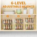 Pull Out Spice Rack Organizer for Inside Cabinet, 2 Tier Spice Rack Spice Organization for Cabinet 6 Height Adjustable, Seasoning Organizer, 9.2"W x 10.4"D x 9.8"H (Also for Cabinet with Lip)