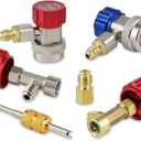 Lichamp AC R134A Adapters Kit, 134a Quick Couplers with Self Sealing and Puncture Can Taps, QA01
