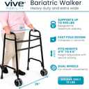Vive Mobility Bariatric Walker for Seniors - Front 2 Wheel Walker for Men