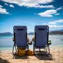 Nestl Zero Gravity Chair  Patio Lounge Chair Outdoor with Pillows & Cup Holder Trays, Adjustable Steel Mesh Reclining Camping Chair, Folding Patio Lawn Chair for Deck, Beach, Yard - Blue