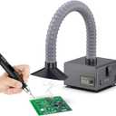 Fume Extractor With USB And LED, 150W, 180m³/h Strong Suction, Low Noise, High Efficiency, Adjustable Speed, 3-Stage Filtration (With HEPA Filter,Activated Carbon), Soldering, Welding,3D Printing