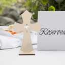 Didiseaon 10pcs Wooden Cross Desk Decor Unpainted Craft Crosses for Home Office Unique Religious Ornament for Weddings Baptisms Festivals