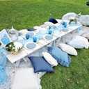 6Pack Baby Blue Cheesecloth Table Runner 35x120Inch Light Blue Cheese Cloth Table Runners 10FT Boho Gauze Rustic Sheer Table Runner for Party Wedding Bridal Shower Baby Shower Boy Party Decor