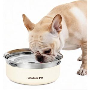 Gardner Pet Slow Water Bowl for Dogs – No Spill, Anti-Splash Floating Plate Design, Slows Drinking to Reduce Mess, Keeps Water Clean & Floors Dry, 2L