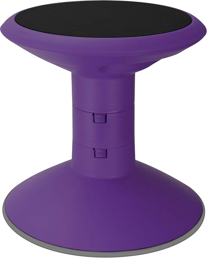 Storex Wiggle Stool  Active Flexible Seating for Classroom and Home Study, Adjustable 12-18 Inch Height, Violet (00307U01C)