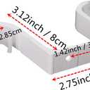 Double Curtain Rod Brackets 2Pcs, Aluminum Alloy Ceiling Mounted, White