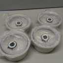 12 oz Souffle Ramekins Oven Safe with Lids, Small Creme Brulee Dishes, Ceramic Custard Cups Baking Bowls for Dessert, Dipping Sauce, Pudding, Set of 4, Beige