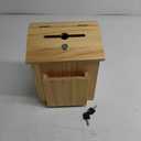 ZENFUN Wooden Suggestion Box with 50 Free Suggestion Cards, Natural Pinewood Ballot Comment Box Donation Box with Locking Hinged Lid for Countertop or Wall Mounted, 8.6" x 6.8" x 10"