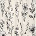 Omifly Small Stall Rv Beige Floral Shower Curtain 36Wx72H Inch Vintage Farmhouse Flower Shower Curtains for Bathroom Wildflower Boho Camper with 12 Plastic Hooks Fabric Waterproof Accessories