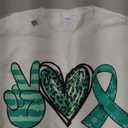Peace Love Cure Teal Ribbon Ovarian Cancer Awareness T-Shirt 4XL