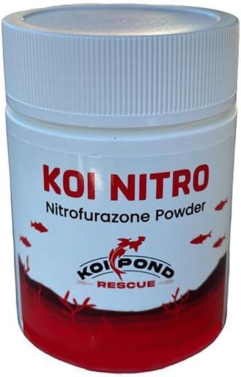 KOI Nitro (10 Grams) Nitrofurazone Powder, Effective Fish Treatment for Bacterial Infections in Koi and Ornamental Fish