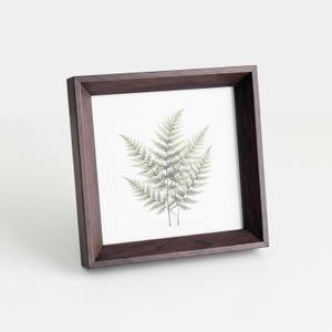 4x4 Picture Frame, Walnut Color MDF Wood Photo Frame with Plexiglass Front, Tabletop or Wall Display