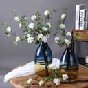 WEISPARK Artificial Flowers, 2pcs Fake Cherry Blossom Branches 31 Inch Long Stem Silk Flowers for DIY Vase Home Hotel Office Wedding Party Garden Decor (White)