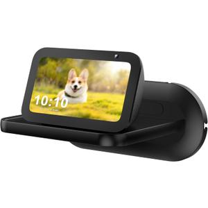 PlusAcc Wall Mount for Echo Show 5 - Cable Management Holder Stand for Echo Show 5 (3rd & & 2nd & 1st Gen) & Other Speakers Less Than 15 lbs, Space Saving Accessories Bracket Shelf (Black)