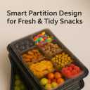 Pack of 3 Snackle Box Container, Portable Snack Box, 8 Compartment Snack Tray with Lid, Divided Serving Tray with Lid and Clear Divided Snack Containers with Lids for Fruit Candy Nuts Veggie