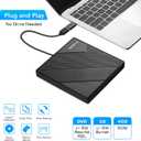 Amicool External DVD Drive USB 3.0 USB C CD Burner CD/DVD +/-RW Optical Drive, Slim Portable DVD CD ROM Rewriter Writer Duplicator for Laptop Desktop PC Windows 11/10/8/7 MacBook Mac Linux OS Apple
