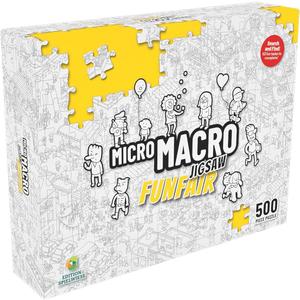 MicroMacro Jigsaw: Funfair 500 Piece Puzzle - Build The Funfair and Find Hidden Objects & Solve Mysteries | Great for Adults and Kids That Love Small Details | Family-Friendly Theme and Images