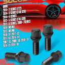 14x1.25 OEM Lug Bolts Fit for BMW 2-Series 3-Series 4-Series 5-Series 6-Series 7-Series X1 X2 X3 X4 X5 X6 M3 M4 M5 M6 i3 i8, M14x1.25 Lug Bolts Black 20PC 28mm Shank Length Conical Seat