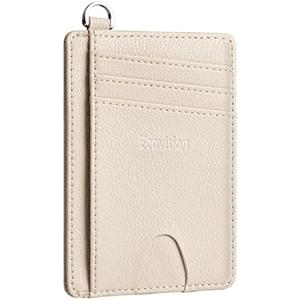 EcoVision Slim Minimalist Front Pocket Wallet, RFID Blocking Credit Card Holder Wallet with Detachable D-Shackle for Men Women
