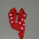 Boderier Valentines Day Hair Bows for Women Girls Conversation Candy Heart Hair Bow Clips Jeweled XOXO Hair Bows Valentines Day Gifts for Her Red XOXO Heart