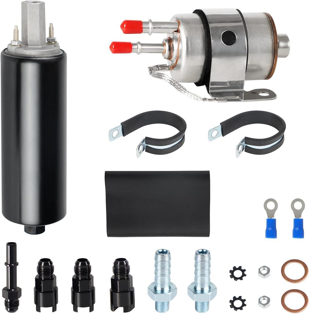 YESHMA Fuel Filter Regulator 58 PSI and Inline Fuel Pump Kit,255LPH High Pressure With Install Kit Replaces GSL392-400-939 GSL392400939 400-939