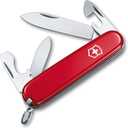 Victorinox Recruit Swiss Army Knife, 10 Functions, Swiss Made Pocket Knife with Can Opener, Screwdriver and Small Blade - Red