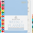 2024-2025 Daily & Weekly Planner - 8.5x11 A4 Size - Mantra 5" x 8", Blue