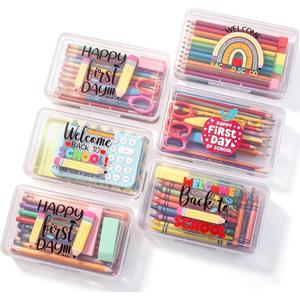 AmazingSpark 6 Pcs Clear Pencil Box Bulk for Classroom School Pencil Case