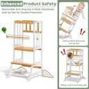 COSYLAND Toddler Standing Tower - Adjustable Height Kitchen Stool Helper | 3-level toddler step stool, 200 lb capacity, easy setup, removable rail, anti-tip feet, non-slip pads for kitchen sink & bath