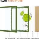 12x12 Picture Frame with Real Glass, Colorful Solid Wood Photo Frames with Wavy Mat for Wall Hanging, Green, 1 Pack