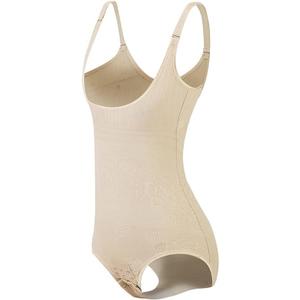 Seamless Body Shaper Open Bust Shapewear Firm Control Bodysuit for Women (2XL, Beige)