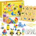 NewFamily Air Dry Clay Kit, 15 Colors, 12 Step-by-Step Projects, Project Cards & Instruction Guide, Soft Non-Sticky Clay with Tools, Non-Toxic DIY Craft Set for Home, School, Parties & Gifts