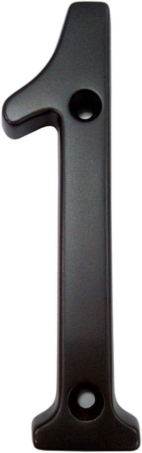 QCAA Traditional Heavy Forged Brass House Number, 6", 1, US10B Oil Rubbed Bronze, 1 Pack, Made in Taiwan