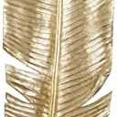 Deco 79 Polystone Bird Home Wall Decor Large Metallic Feather Wall Sculpture, Wall Art 14" x 3" x 47", Gold