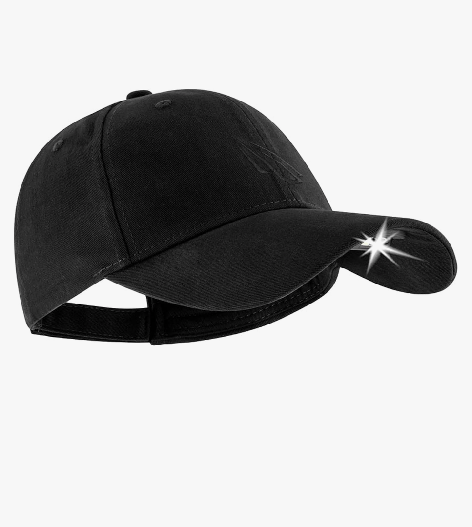 LED Hat Light - POWERCAP Baseball Cap with Light Built in - LED Cap Visor Light with Bright Headlight and IPX4 Rating