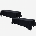 2 Pack Black Table Covers – 29"x72" Rectangular Fitted Tablecloths for Events, Parties, and Banquets