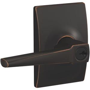 SCHLAGE F51A ELR 716 CEN Eller Lever with Century Trim Keyed Entry Lock, Aged Bronze