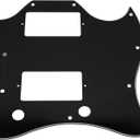 1Pcs Yootones 3Ply White Guitar Scratch Plate Full Face Compatible with SG Standard Style Guitar Pickguard (3Ply Black)