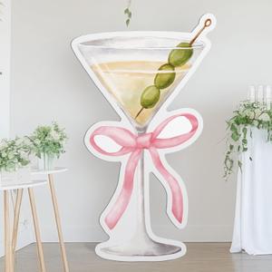 4ft A Tini Bit Older Birthday Decorations Pink Martini Party Backdrop Birthday Party Background Decor for Women Bar Wedding Bachelorette Bridal Shower Supplies