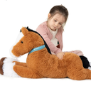 MaoGoLan Giant Horse Stuffed Animal, Large Horse Plush Toy for Girl Boy Kids, Big Ridable Stuffed Pony Plush Pillow for Easter Birthday Gifts or Baby Shower Party Favor Decor, 33 inches, Tan