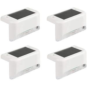 Solar Powered Step Lights for Outdoor Stairs, Railing, Fence Post, Pathway, Yard, Patio - 1 LED, White Lampshade, 8 Pack, 32 pcs