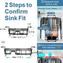 iSPECLE Small Sink Dish Drying Rack, 9.1" W Expandable Compact Rust Resistant Dish Drainer for RV Apartment Kitchen, Dish Rack with Lock Knob, Arms with Non Slip Rubber, Black